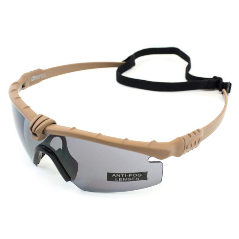 NUPROL Safety Glasses BATTLE PRO'S, Smoked Lens - Tan NUPROL Safety Glasses BATTLE PRO'S, Smoked Lens - Tan