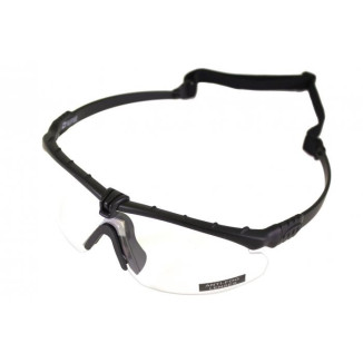 NUPROL Safety Glasses BATTLE PRO'S (with Insert), Clear Lens - Black