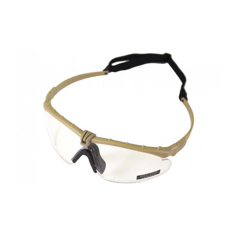 NUPROL Safety Glasses BATTLE PRO'S (with Insert), Clear Lens - Tan NUPROL Safety Glasses BATTLE PRO'S (with Insert), Clear Lens - Tan