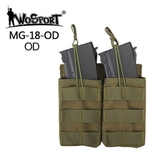 WoSporT Open MOLLE Pouch for 2 × G36 Magazines – Olive Green | ANAREUS