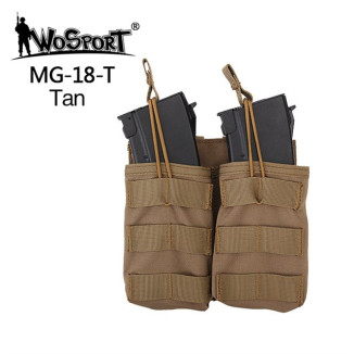 WoSporT Open MOLLE Pouch for 2 × G36 Magazines – Tan | ANAREUS