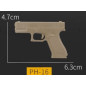 WST G-sorozatú pisztoly 3D PVC-felvarró – fekete