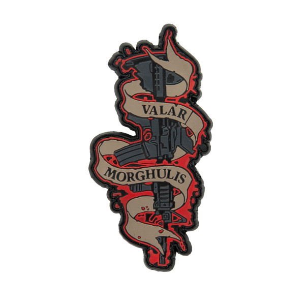 3D PVC bálna MORGHULIS Airsoft jelvény – fekete/piros