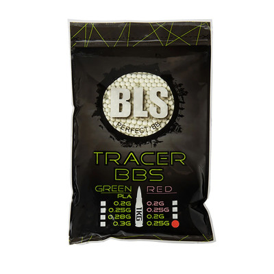 BLS TRACER Airsoft Pellets 0.25g, 5000 BBs (Bag) - Green