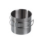 MIL-TEC Stainless Steel Mug with Folding Handle, 600 ml - Silver