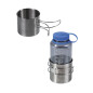 MIL-TEC Stainless Steel Mug with Folding Handle, 600 ml - Silver