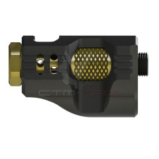CTM TAC Hi-Capa CNC Aluminum Compensator – Black / Gold | ANAREUS