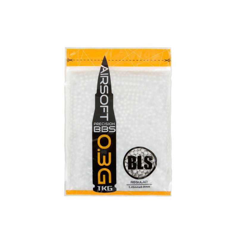 BLS PRECISION Airsoft-golyók 0,30 g, 3300 db (zsák) – fehér