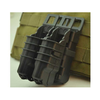 FMA MOLLE FastMag Pouches Set for M4 / 5.56 Magazine and 2 Pistol Magazines - Black