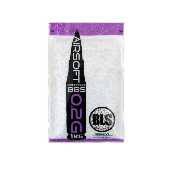 BLS PRECISION Airsoft-golyók 0,20 g, 5000 db (zsák) – fehér