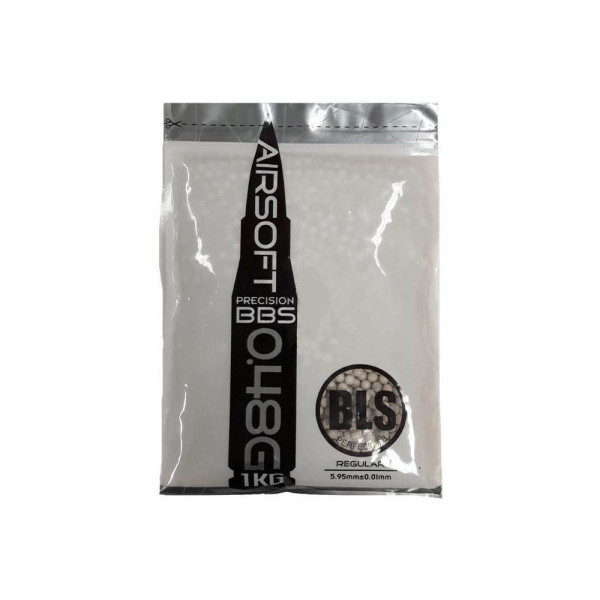 BLS PRECISION UH Airsoft Pellets 0.48g, 2080 BBs (Bag) - White