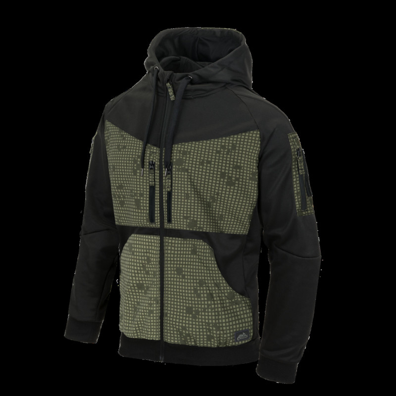 HELIKON ROGUE kapucnis pulóver (FullZip)® – Fekete/Desert Night Camo