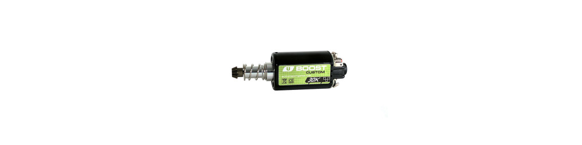 Engines to electric airsoft weapons - long axis